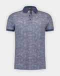 NZA 26CN103 Navy Sky printed polo - front