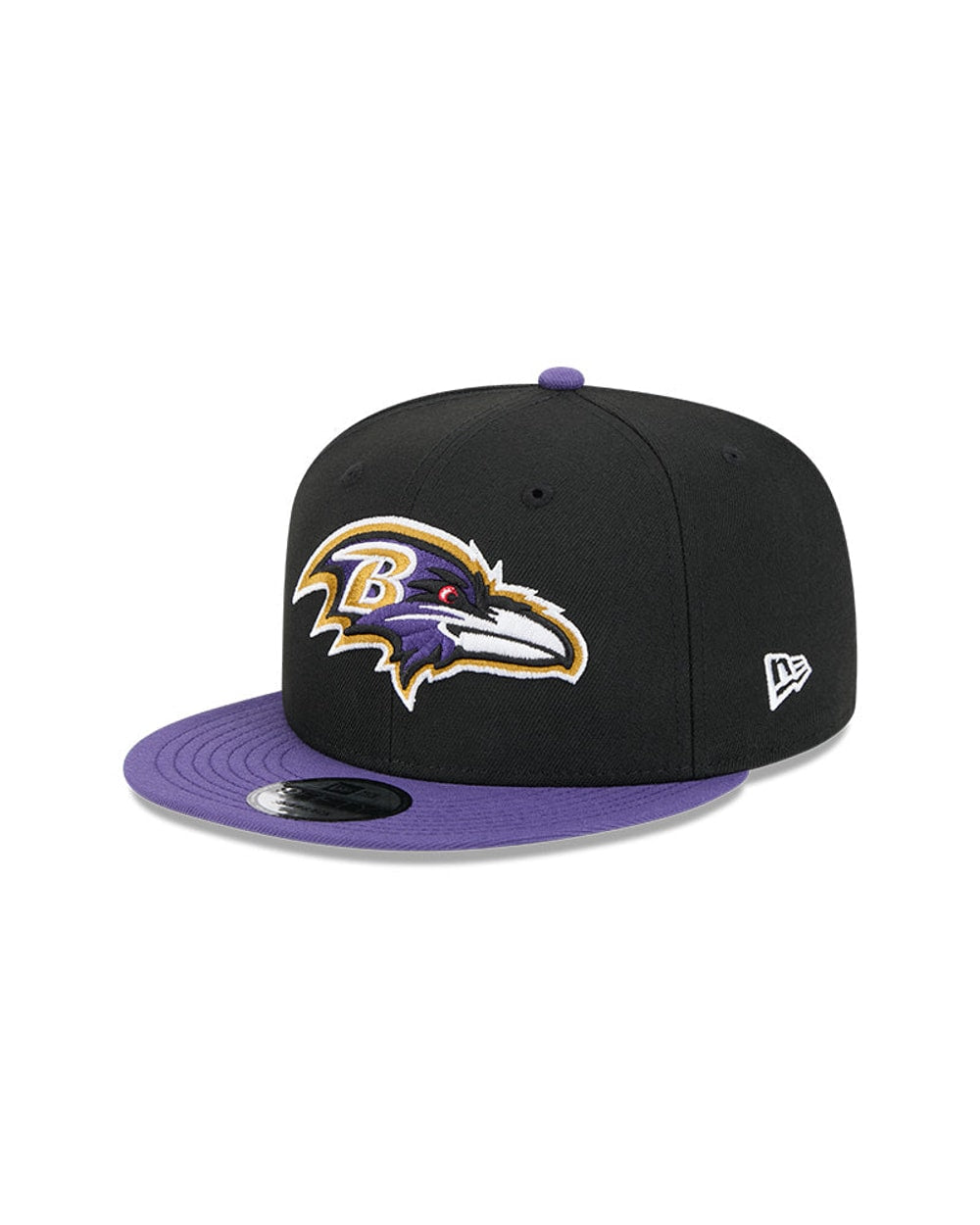 New Era Baltimore Ravens Evergreen 9FIFTY snapback hat, three-quarter left view