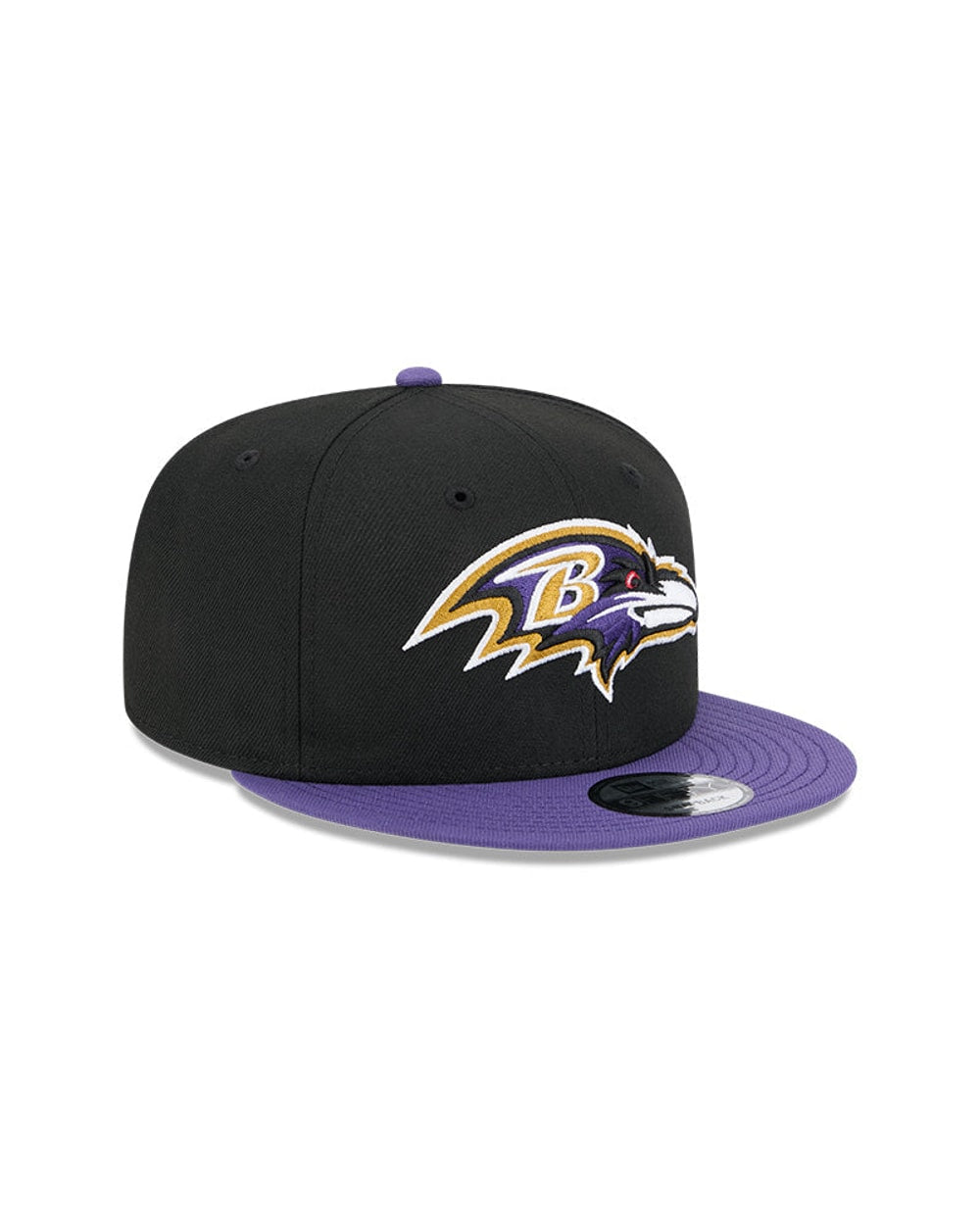 New Era Baltimore Ravens Evergreen 9FIFTY snapback hat, three-quarter right view