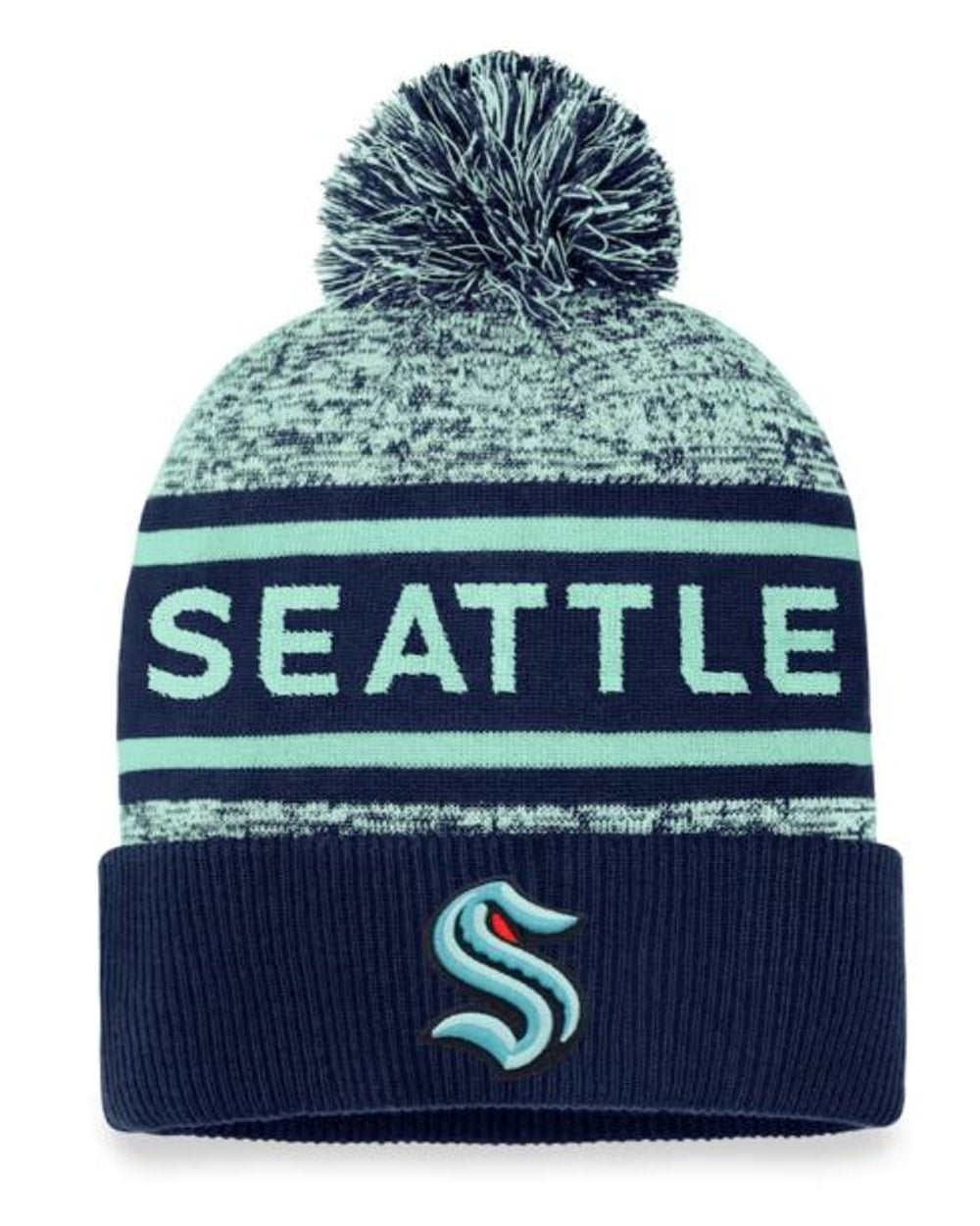 Fanatics NHL Authentic Pro Heathered Cuffed Pom Toque