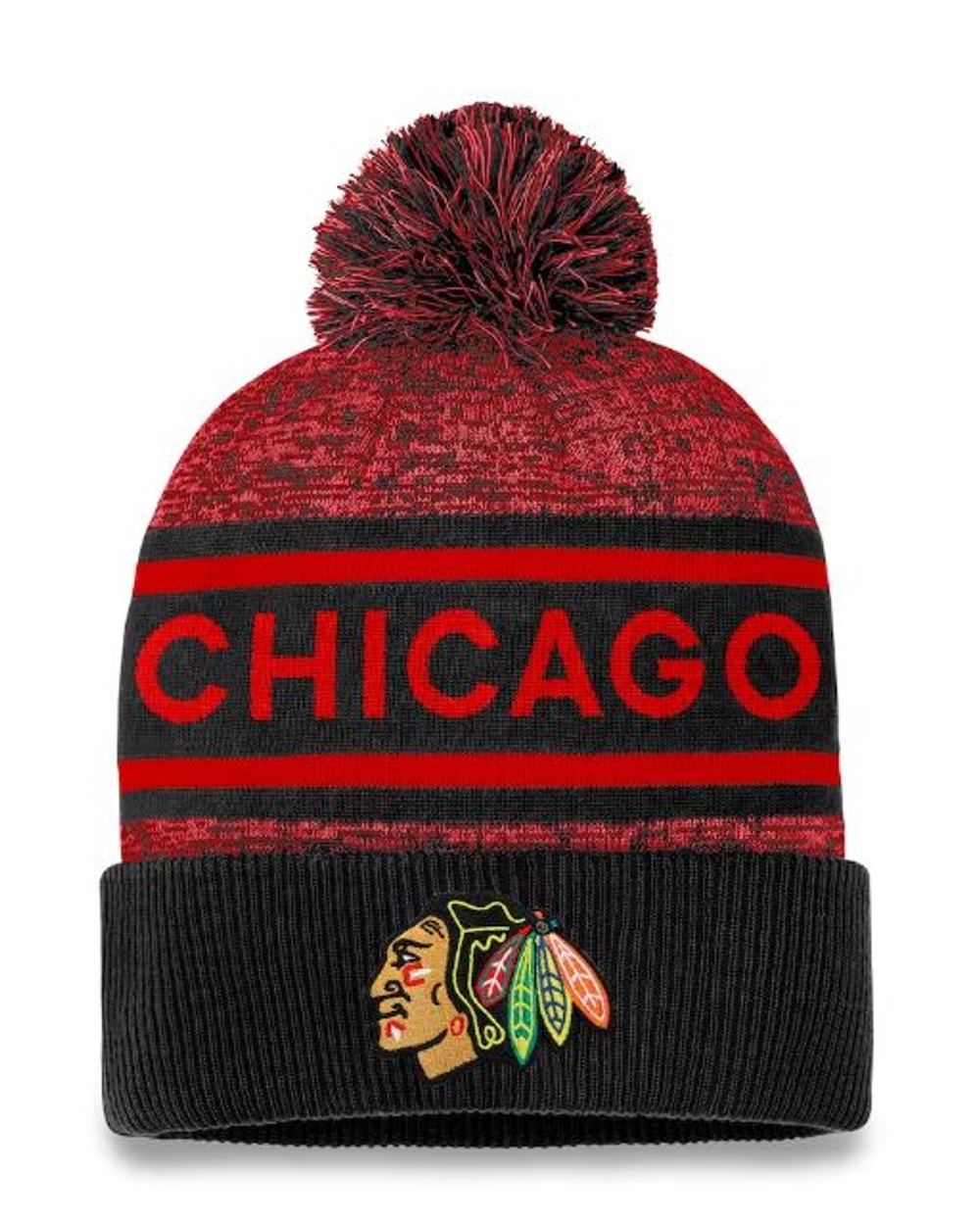 Fanatics NHL Authentic Pro Heathered Cuffed Pom Toque