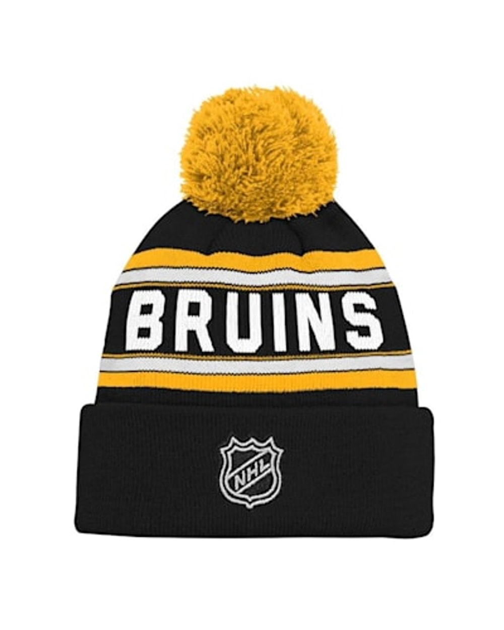 Jacquard Cuff Pom Youth Toque- Boston Bruins 3rd