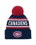 Outerstuff Youth Montreal Canadiens Jacquard Knit Cuffed Toque with Pom