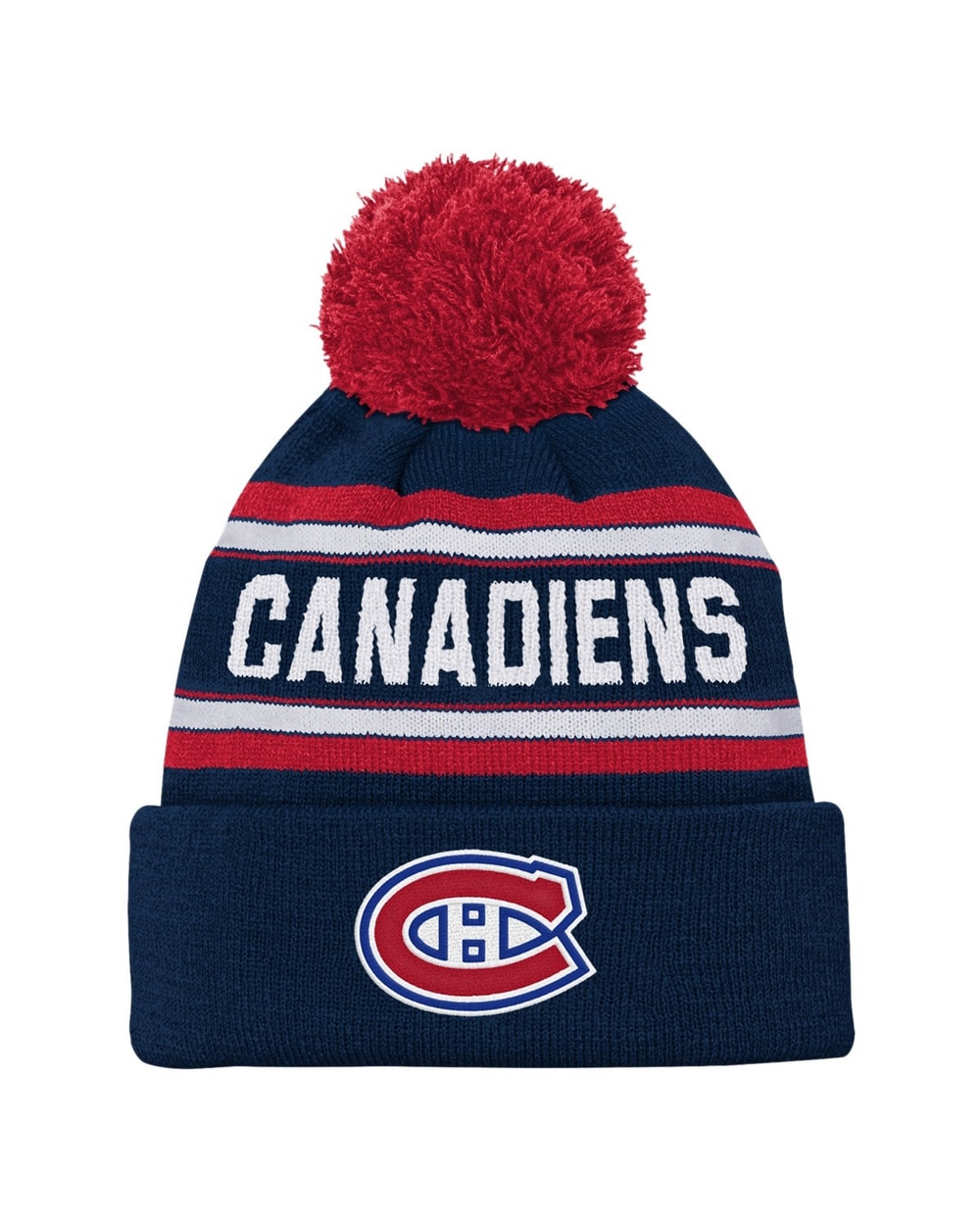 Outerstuff Youth Montreal Canadiens Jacquard Knit Cuffed Toque with Pom