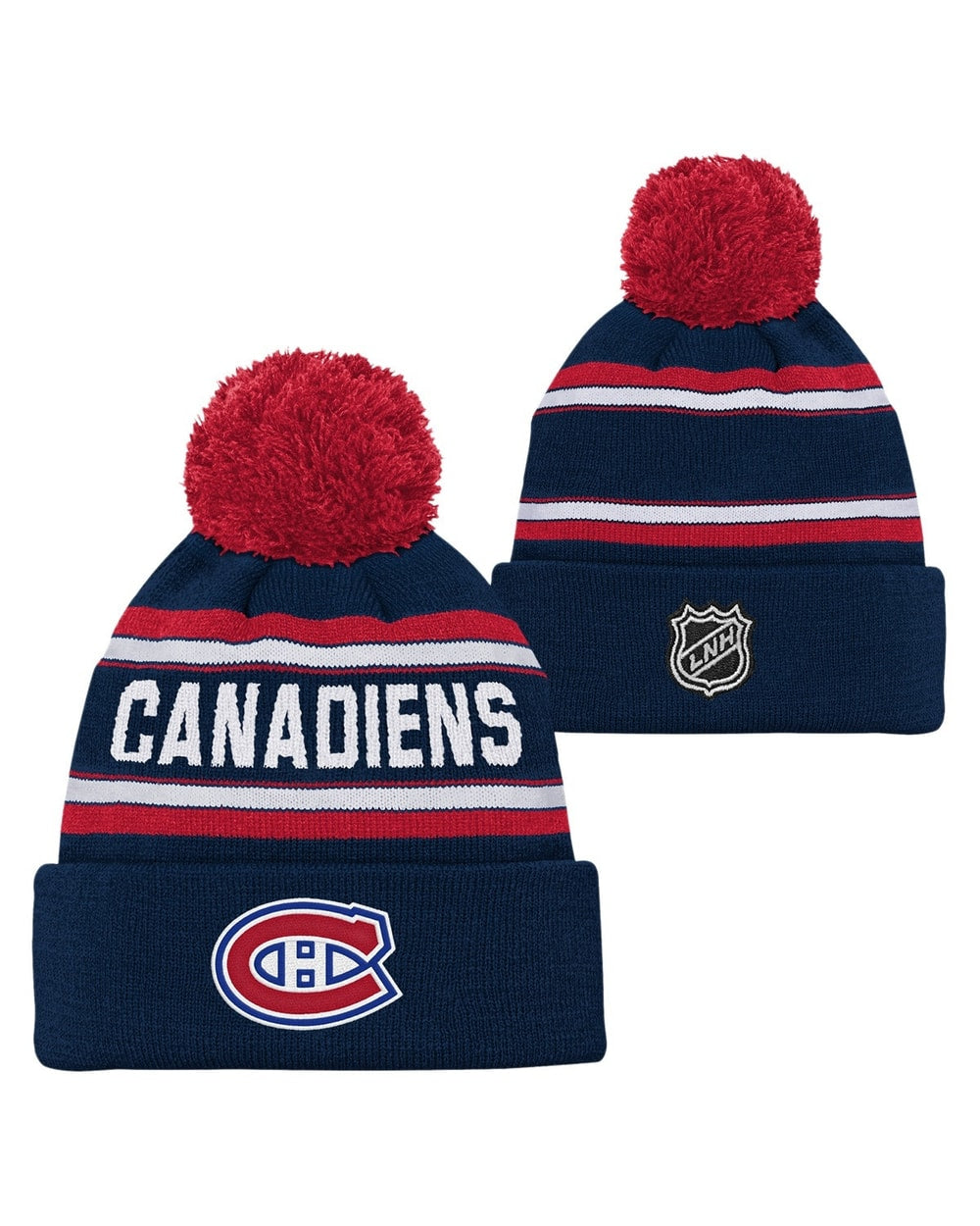 Outerstuff Youth Montreal Canadiens Jacquard Knit Cuffed Toque with Pom