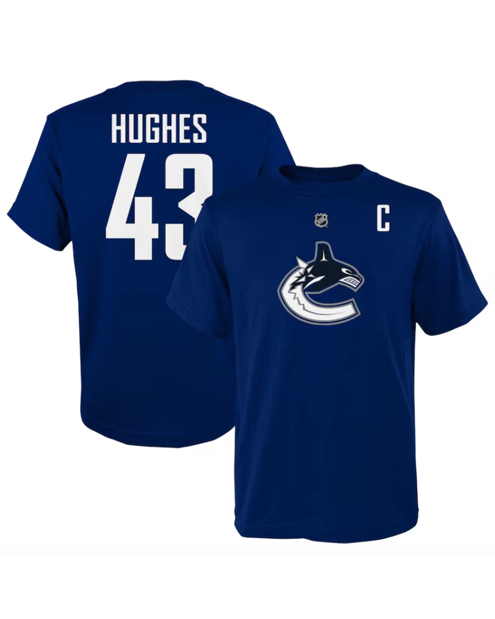 NHL Canucks Youth Name & Number T-Shirt - Hughes