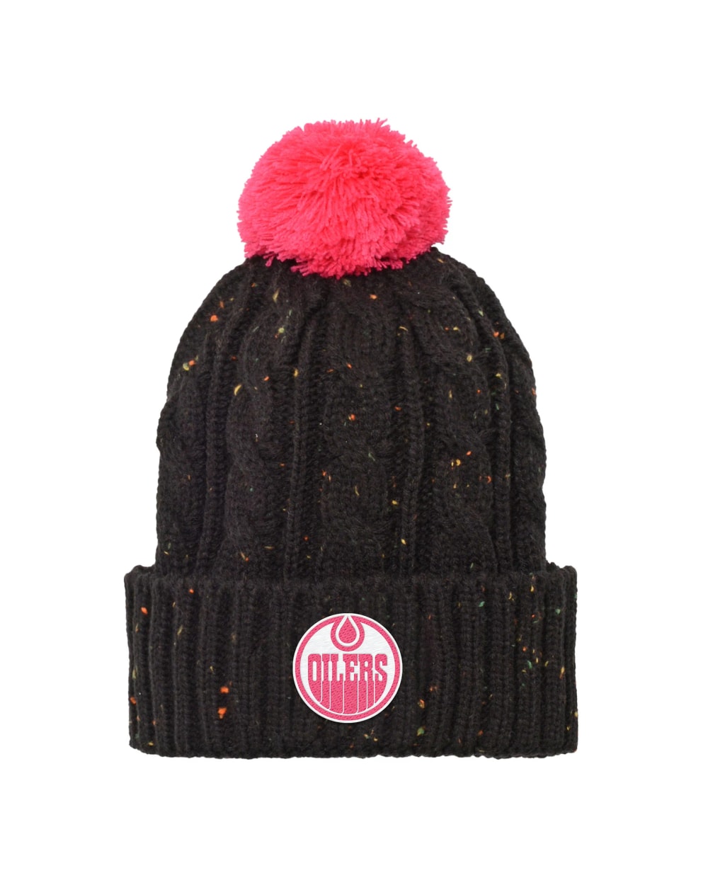 Pink Nep Yarn Cuff Pom Youth Toque- Edmonton Oilers