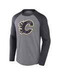 Fanatics Calgary Flames NHL Tri-Blend Raglan Long Sleeve T-Shirt