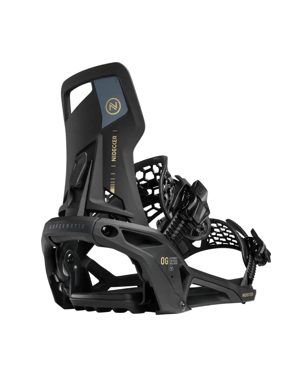 Nidecker Flow Supermatic OG Snowboard Binding - Black, front view