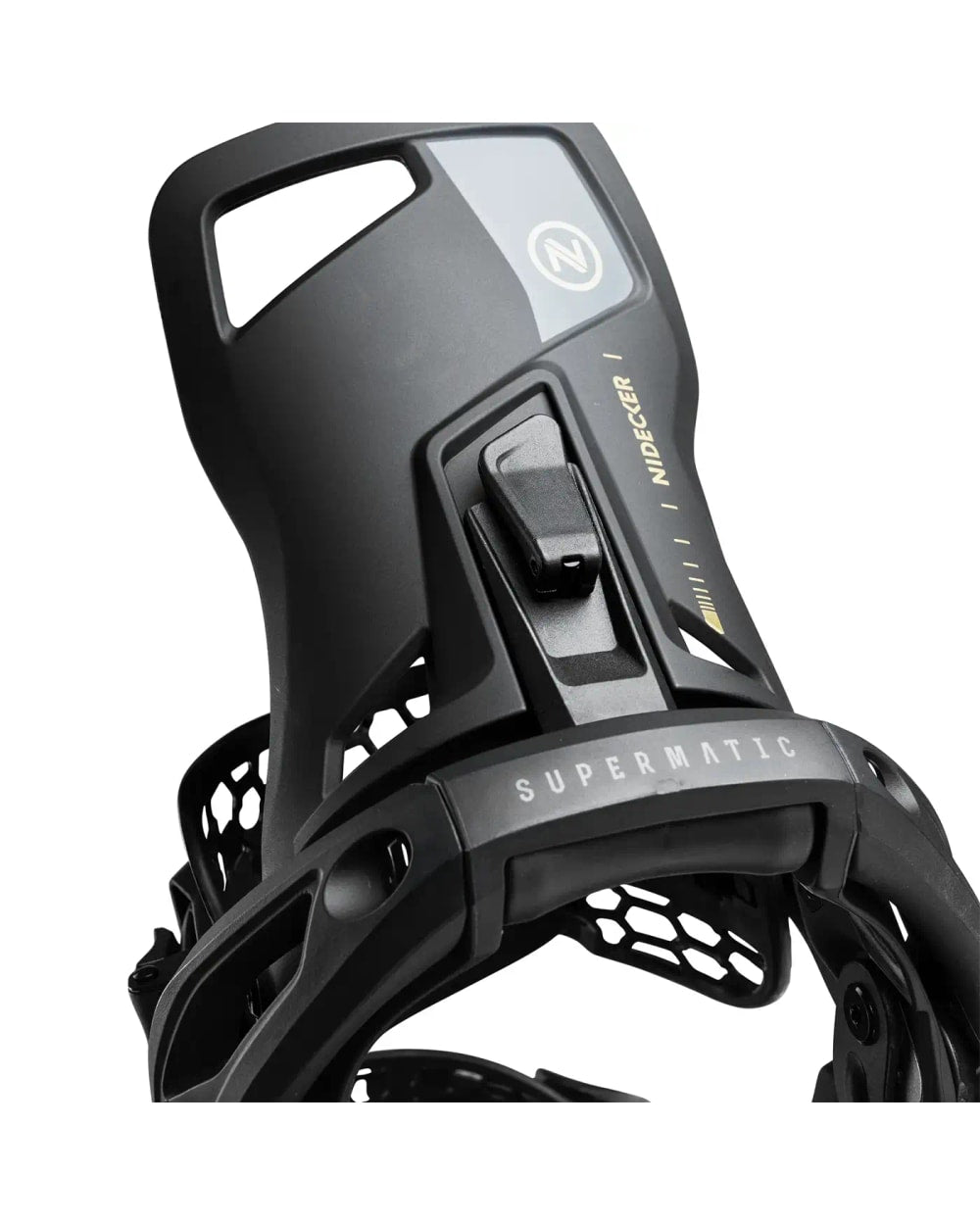 Nidecker Flow Supermatic OG Snowboard Binding - Black, detail view