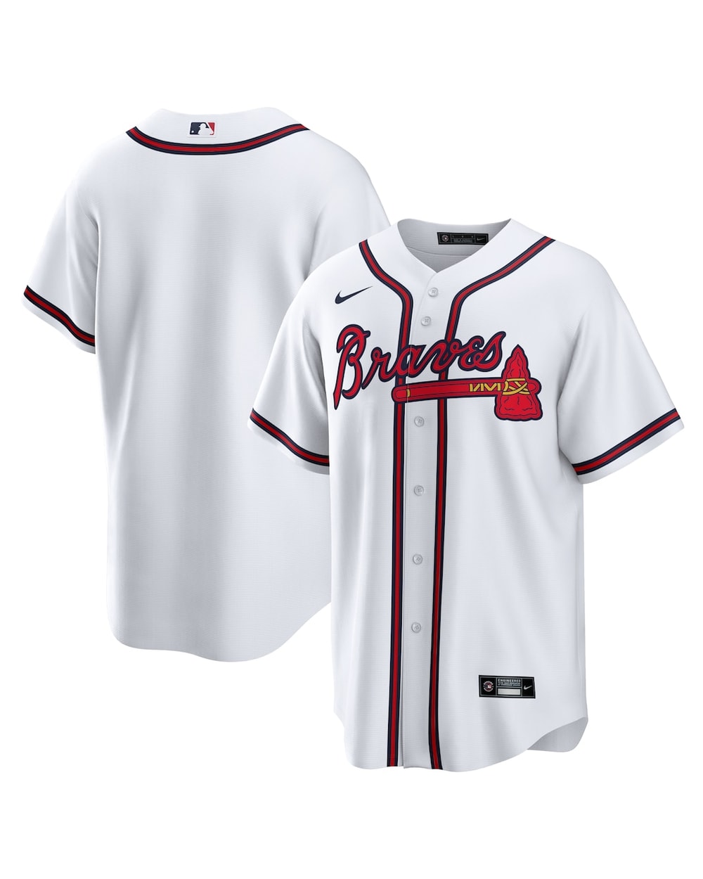 Nike Atlanta Braves White Replica Jersey - Blank