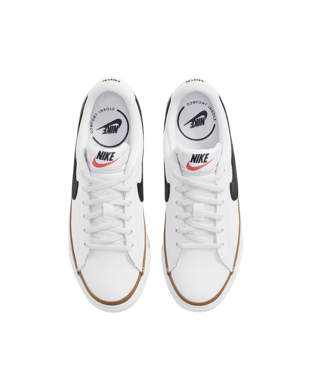 Nike Big Kids' Court Legacy Shoes - White/Desert Ochre/Black detail