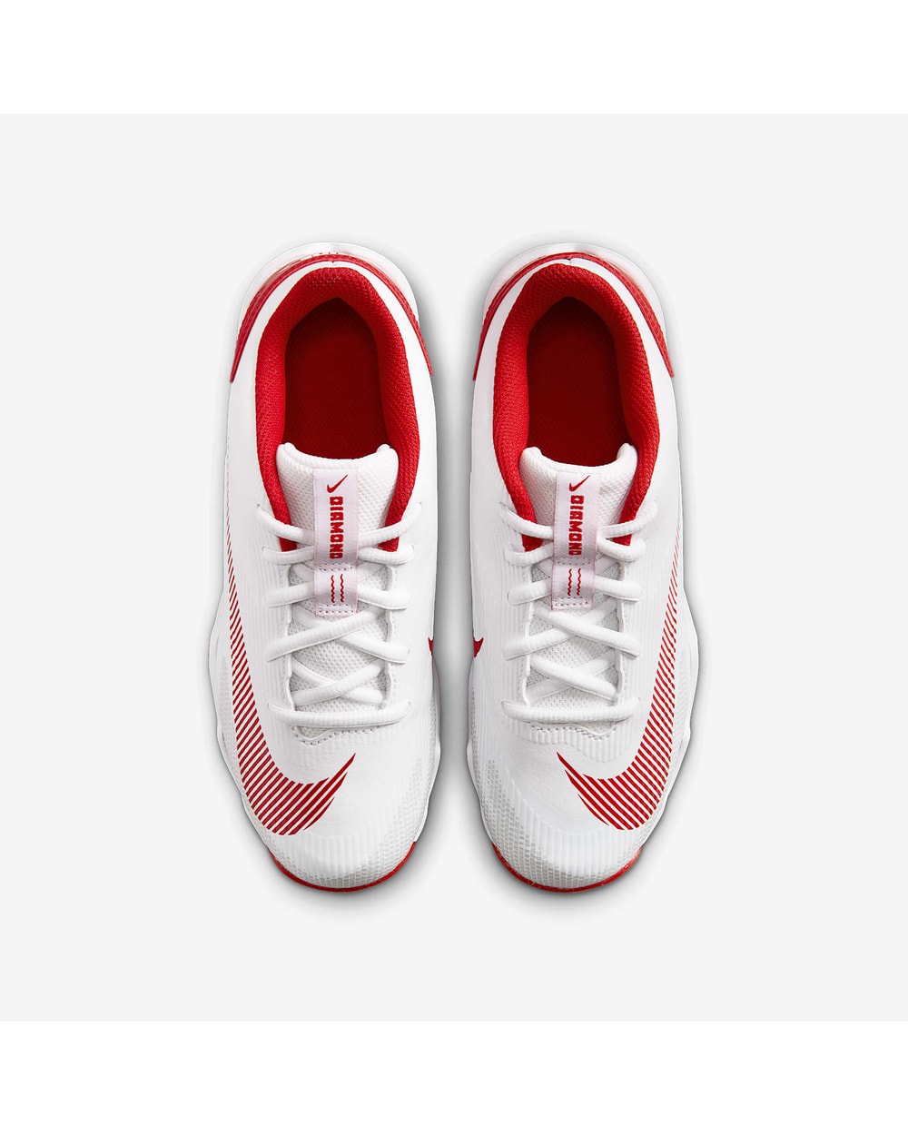 Nike Diamond Clutch Big Kids' - White/Gym Red - top-down