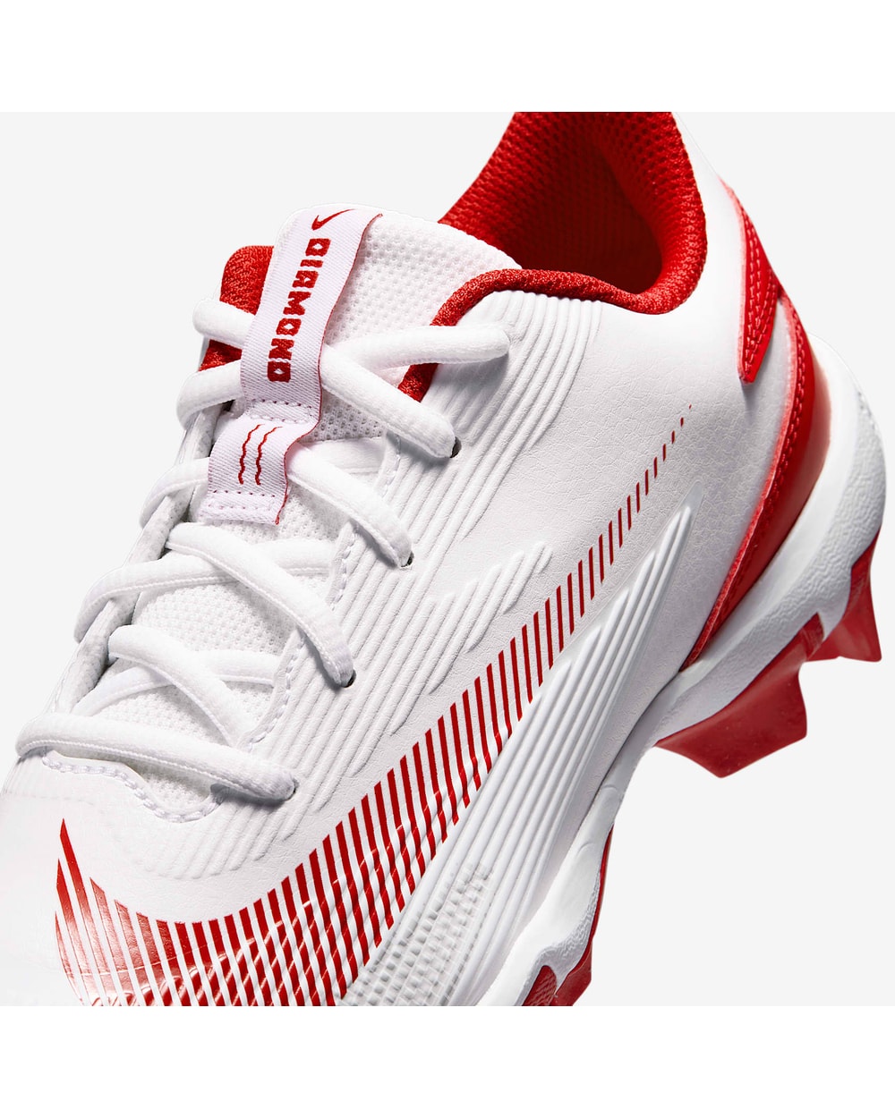 Nike Diamond Clutch Big Kids' - White/Gym Red - upper detail