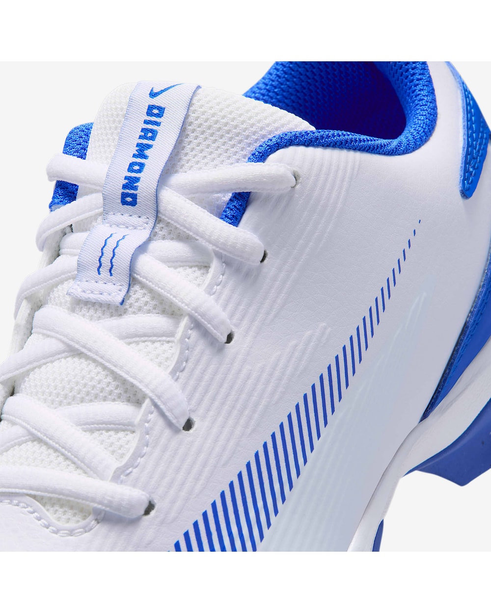 Nike Diamond Clutch Big Kids' - White/Royal - upper detail