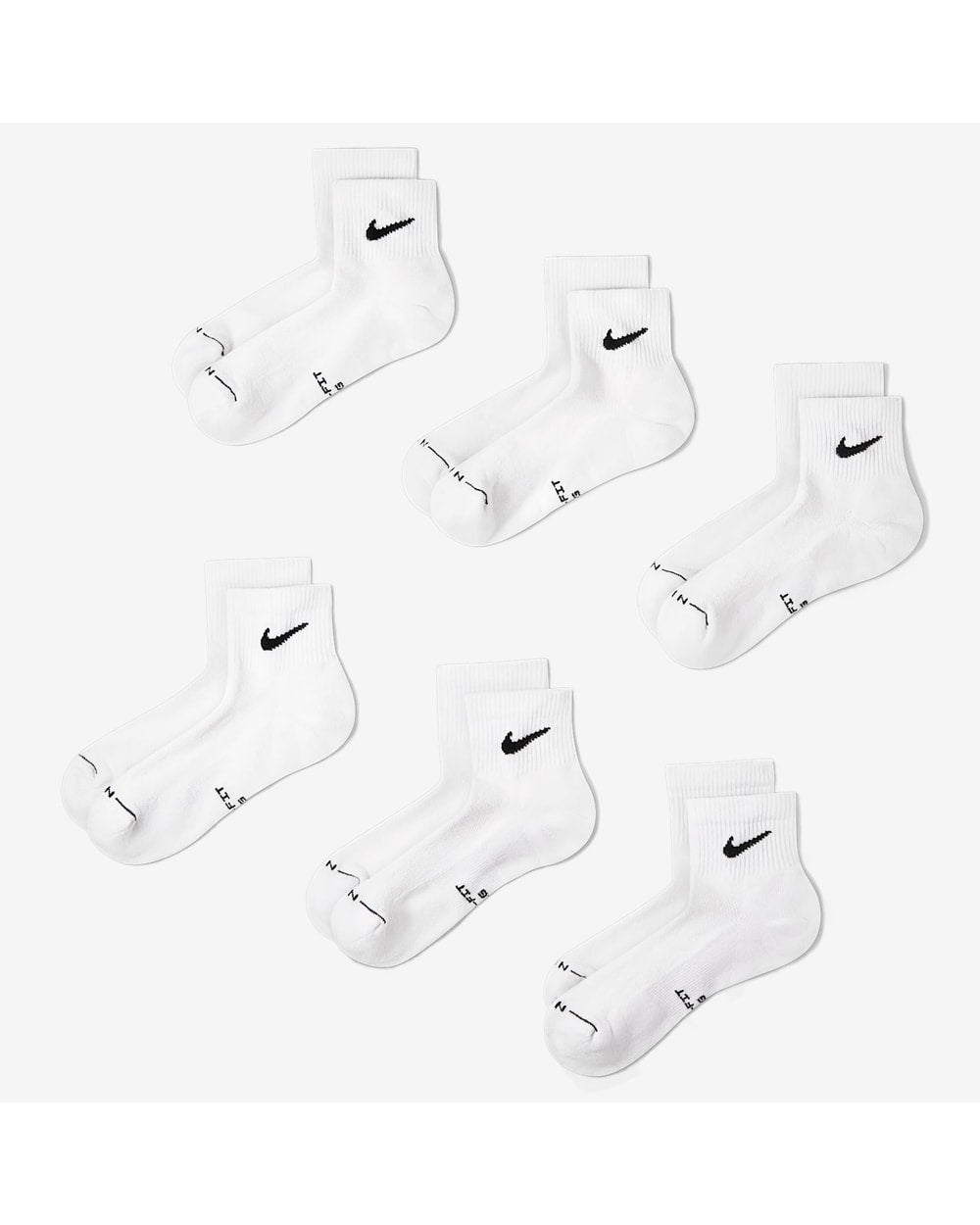 Nike Everyday Elevated Ankle Socks (6 Pairs) - WHITE, pack view
