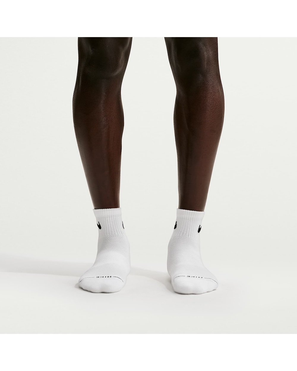 Nike Everyday Elevated Ankle Socks (6 Pairs) - WHITE, front view on model