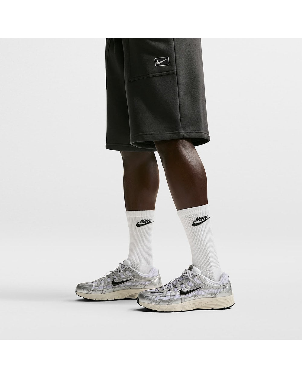 Nike Everyday Elevated Crew Socks (3 Pairs) - WHITE, styled view
