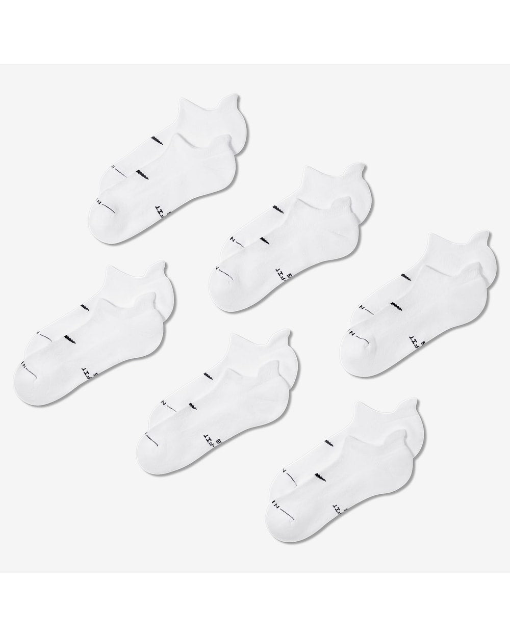 Nike Everyday Elevated No-Show Socks (6 Pairs) - WHITE, pack view