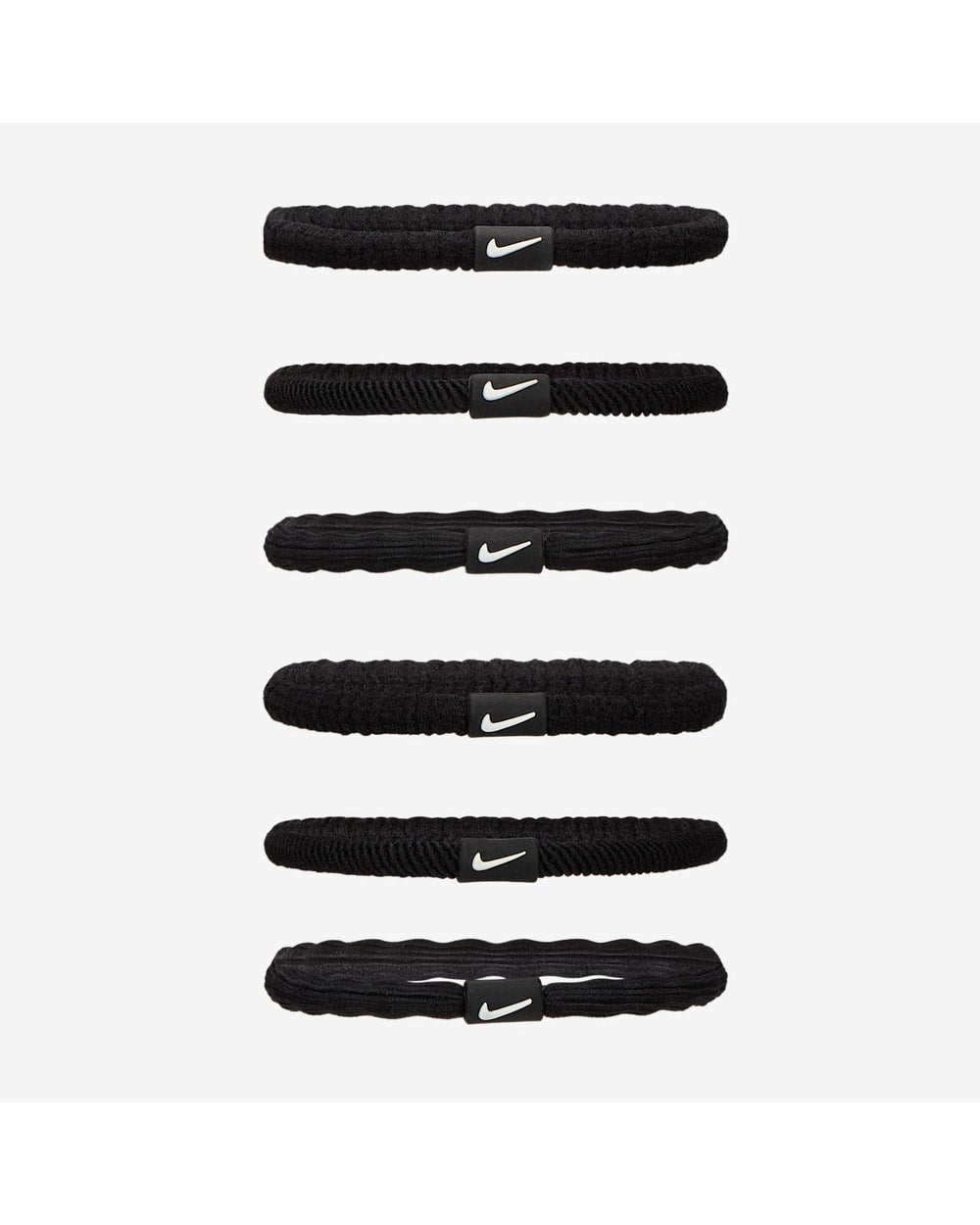 Nike Flex Hair Tie - 6 Pack - Black/Black/White
