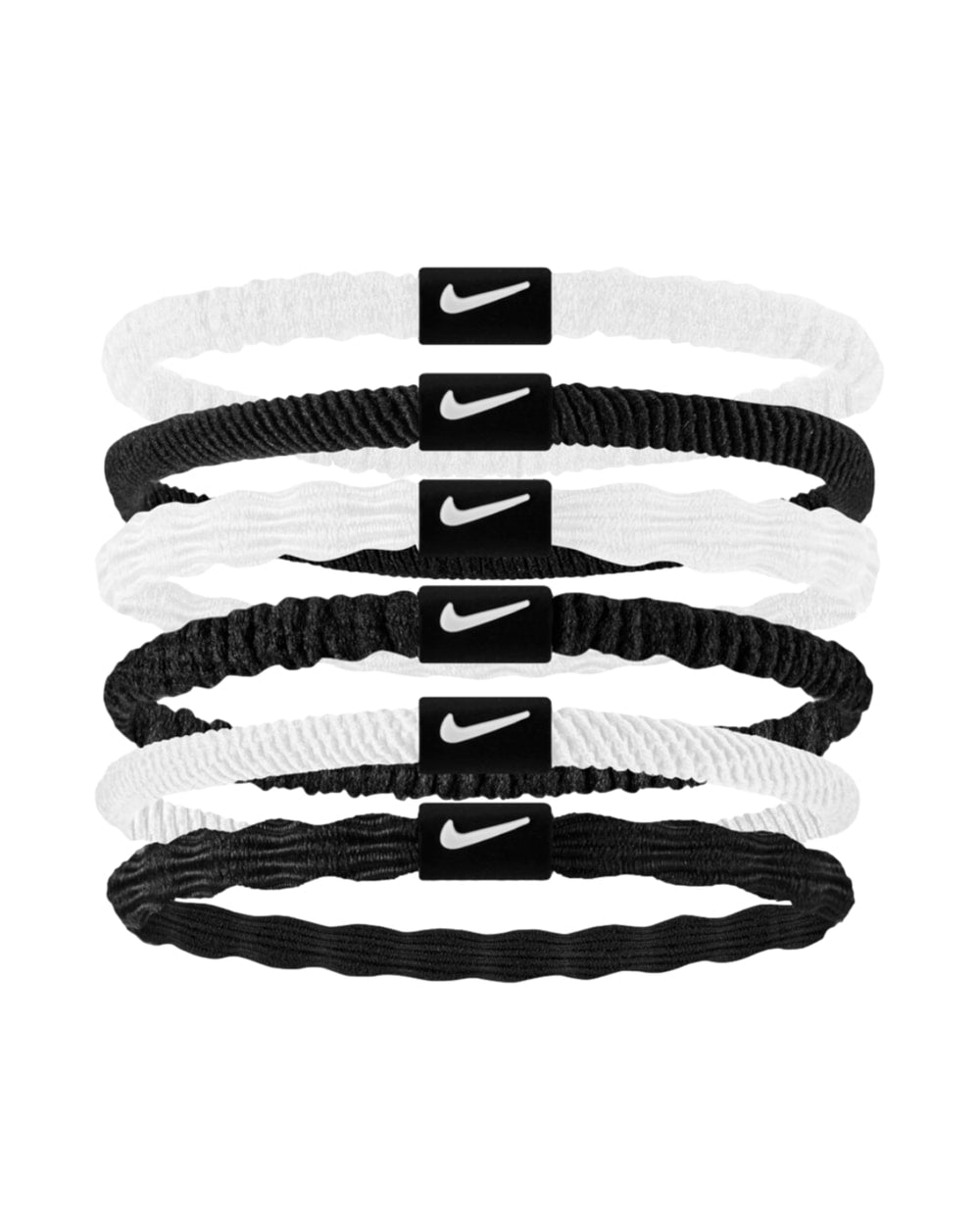 Nike Flex Hair Tie - 6 Pack - White/Black/White