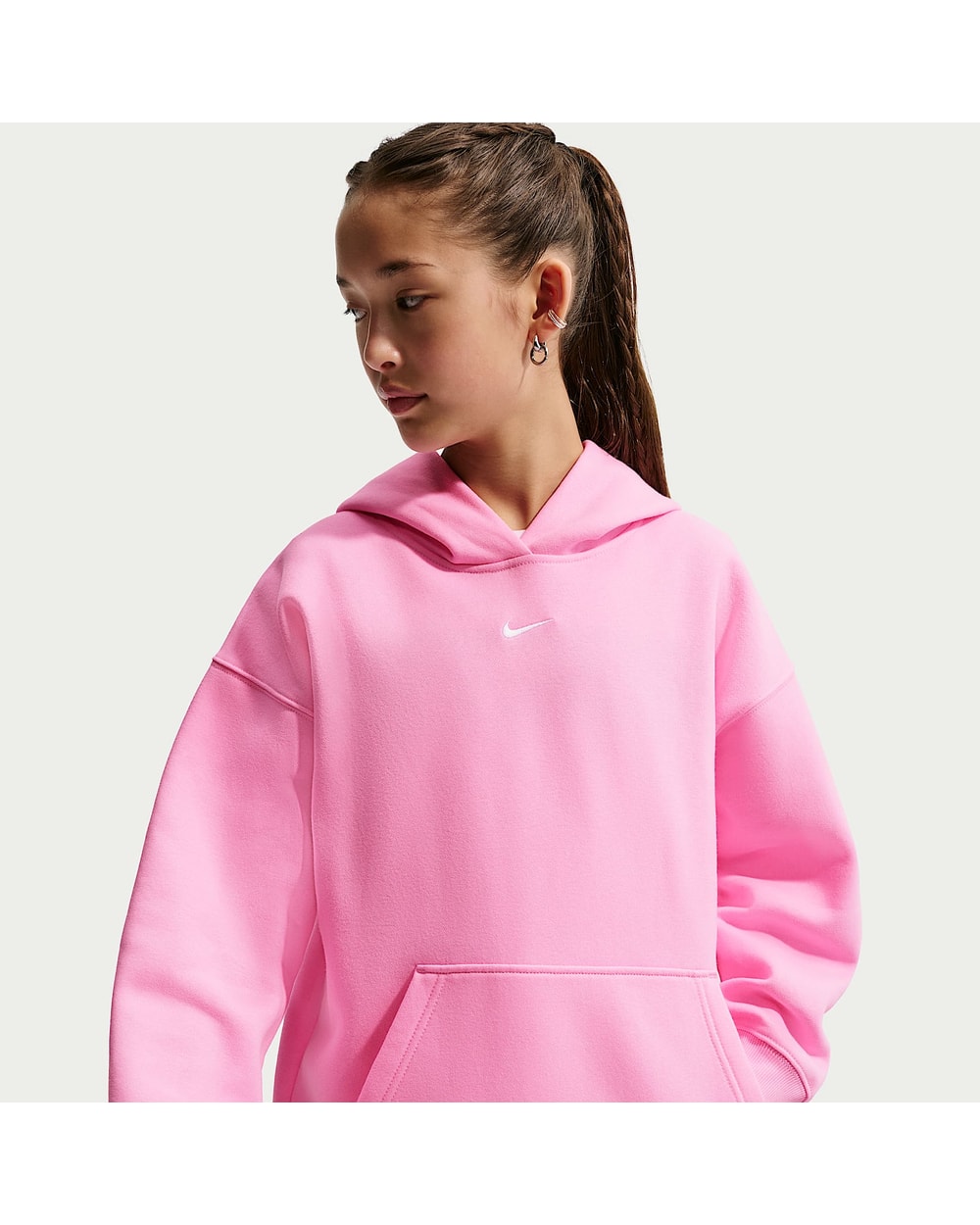 Nike Girl's Youth Sportswear Studio Fleece Oversized Pullover Hoodie