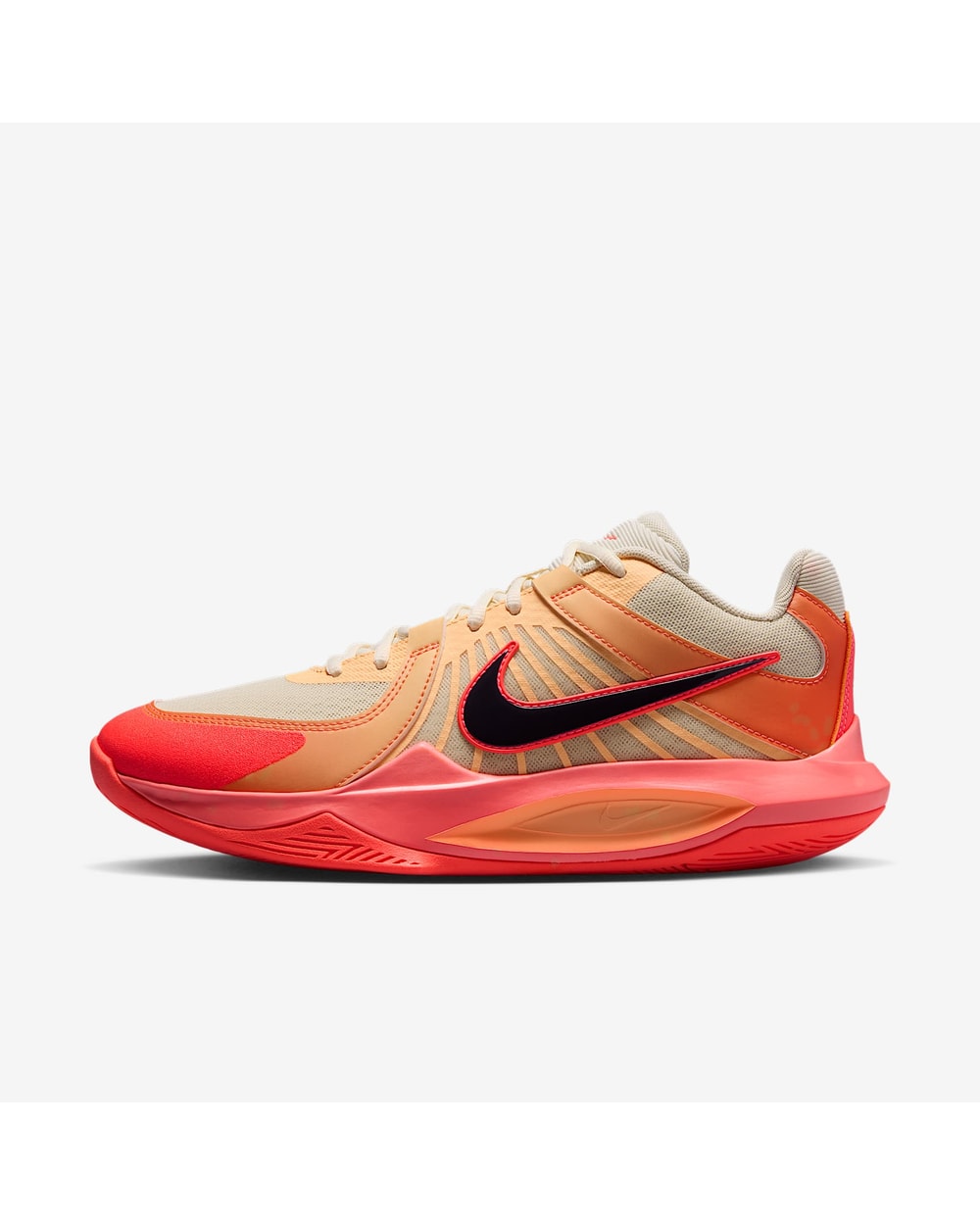 Nike Hyperspeed Court 2 SE Volleyball Shoes - Coconut Milk/Hot Lava/Cave Purple, side view