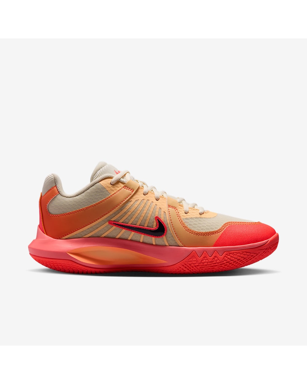 Nike Hyperspeed Court 2 SE Volleyball Shoes - Coconut Milk/Hot Lava/Cave Purple, medial side view