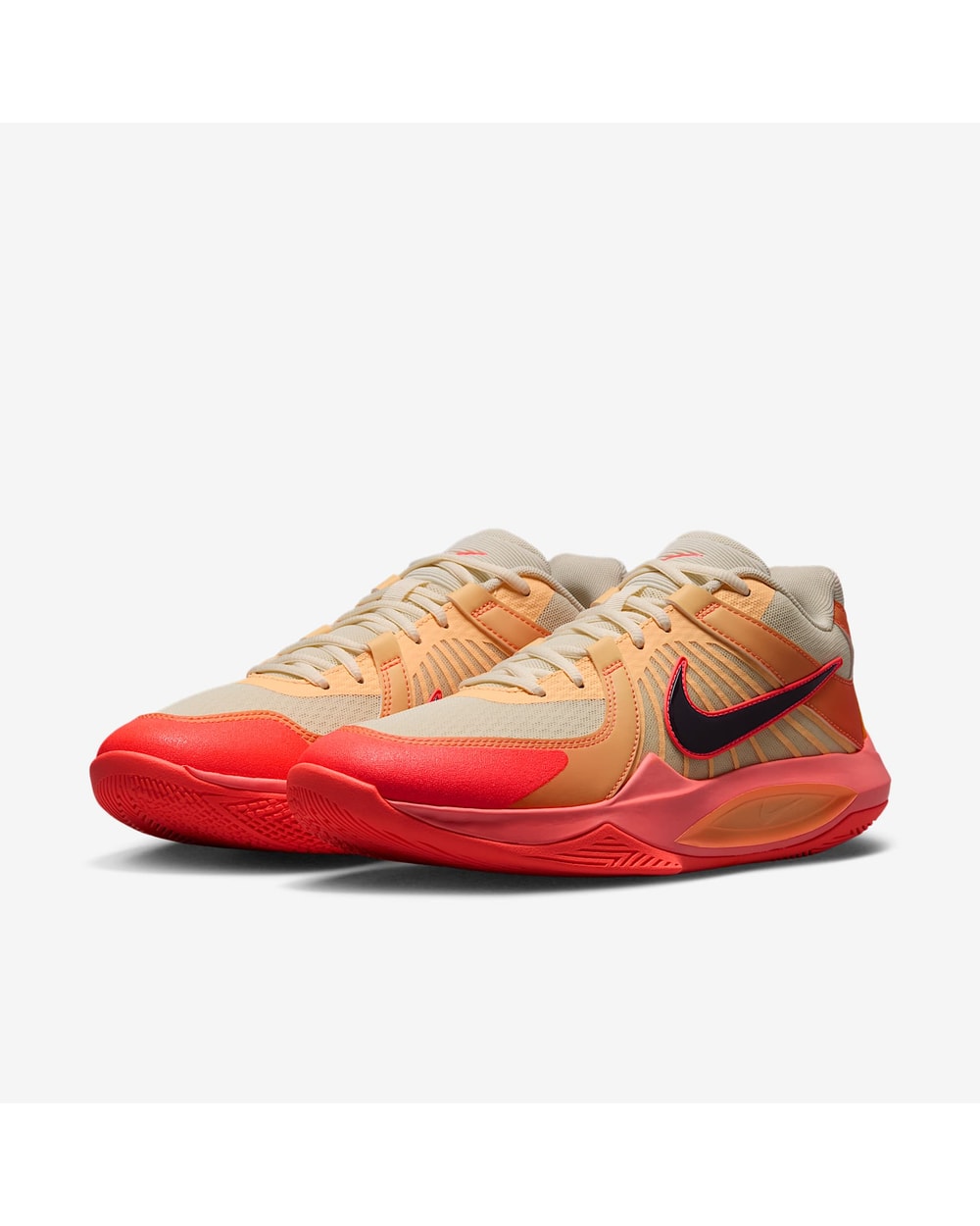 Nike Hyperspeed Court 2 SE Volleyball Shoes - Coconut Milk/Hot Lava/Cave Purple, pair view