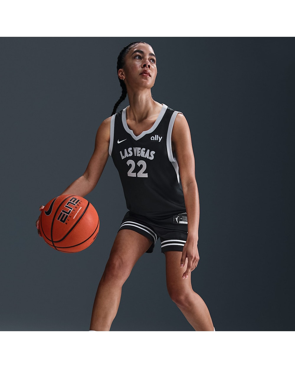 A'ja Wilson Las Vegas Aces Nike Dri-FIT WNBA Victory Jersey - Black - on model