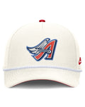 Los Angeles Angels Nike Cream Cooperstown Rise Adjustable Hat - front