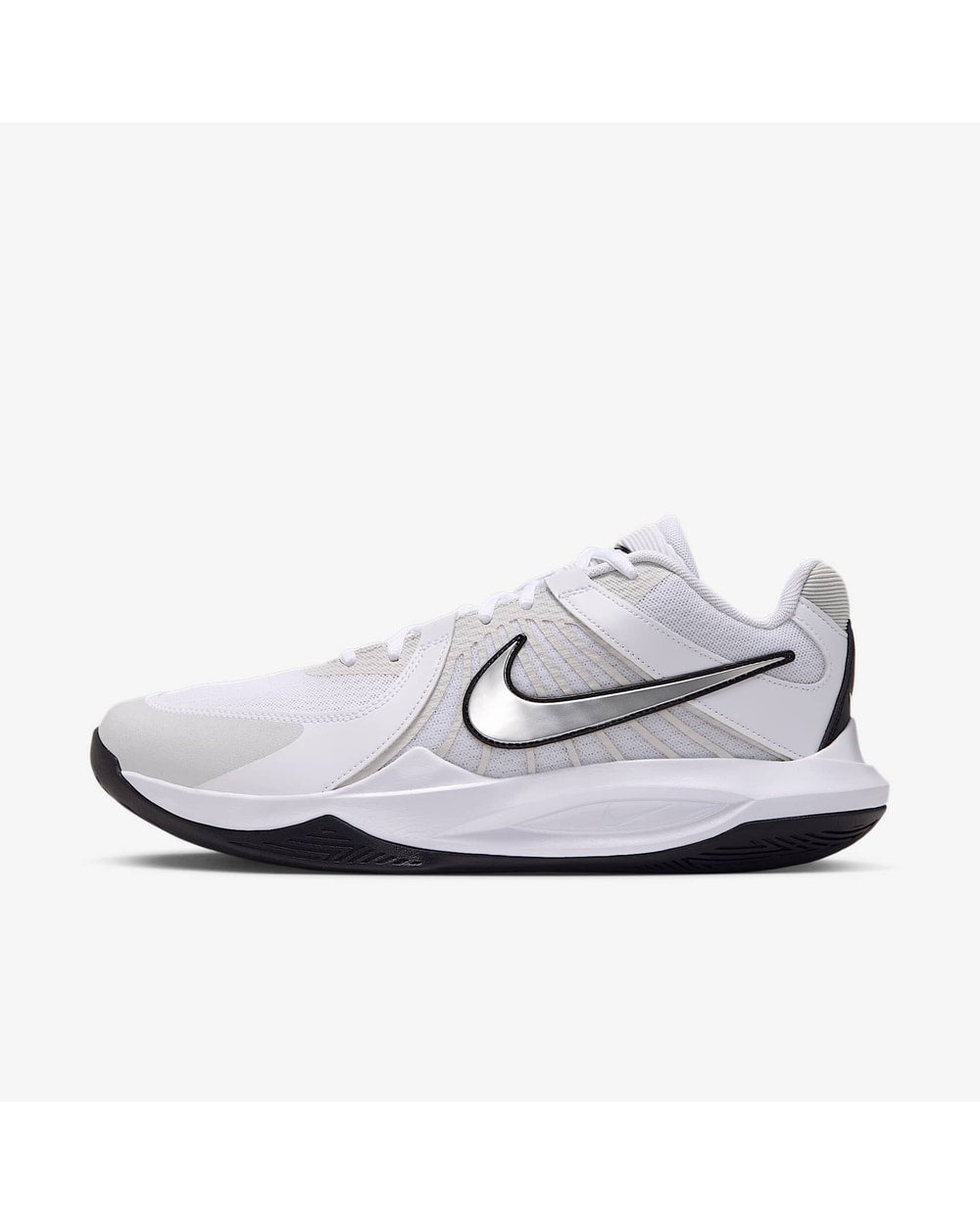 Nike Men's Hyperspeed Court 2 Volleyball Shoes - White/Black/Metallic Silver, side view
