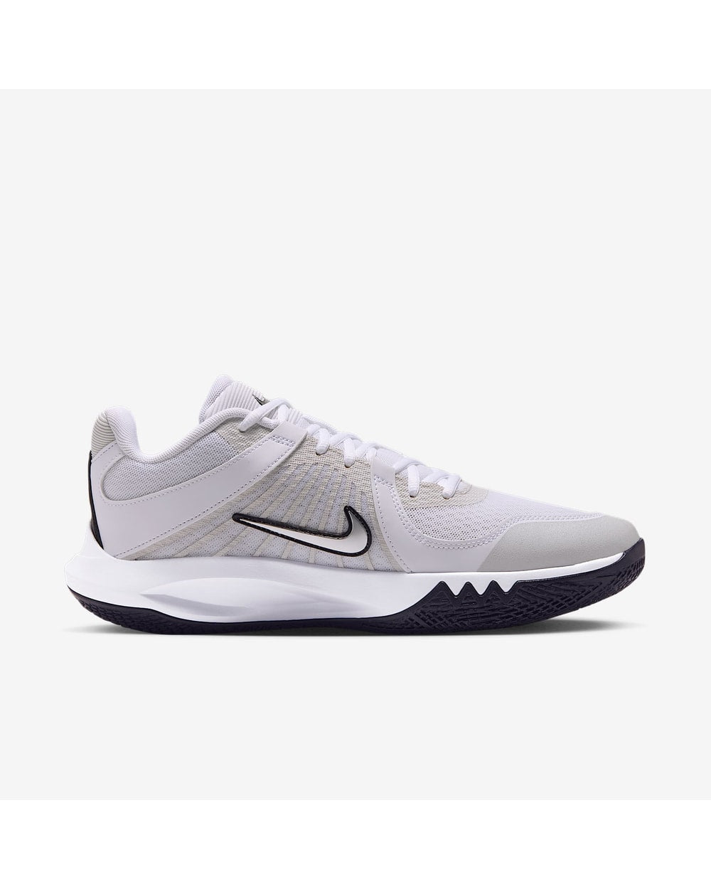 Nike Men's Hyperspeed Court 2 Volleyball Shoes - White/Black/Metallic Silver, medial side view