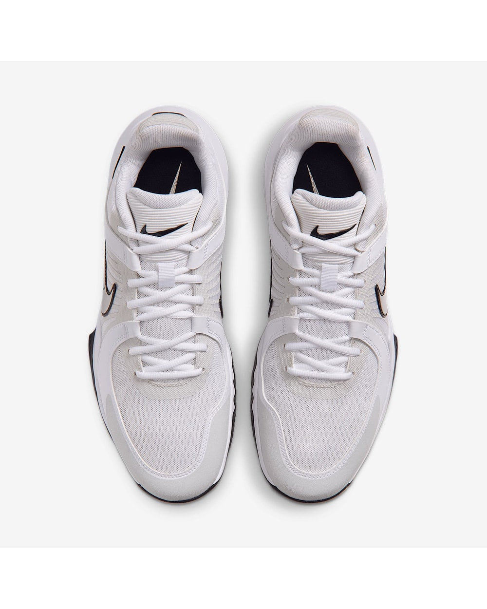 Nike Men's Hyperspeed Court 2 Volleyball Shoes - White/Black/Metallic Silver, top view