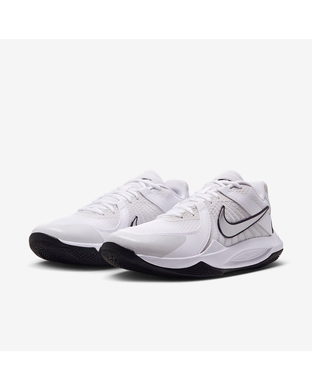 Nike Men's Hyperspeed Court 2 Volleyball Shoes - White/Black/Metallic Silver, pair view