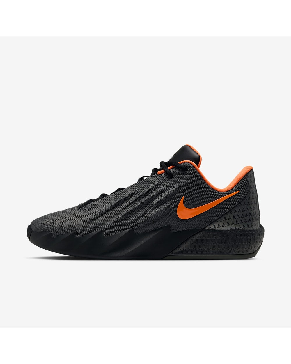 Nike Men's Ja Twelve Time Basketball Shoes - Black/Orange, lateral side view