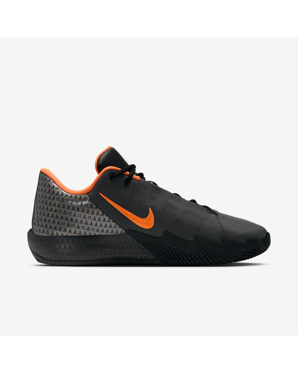 Nike Men's Ja Twelve Time Basketball Shoes - Black/Orange, medial side view