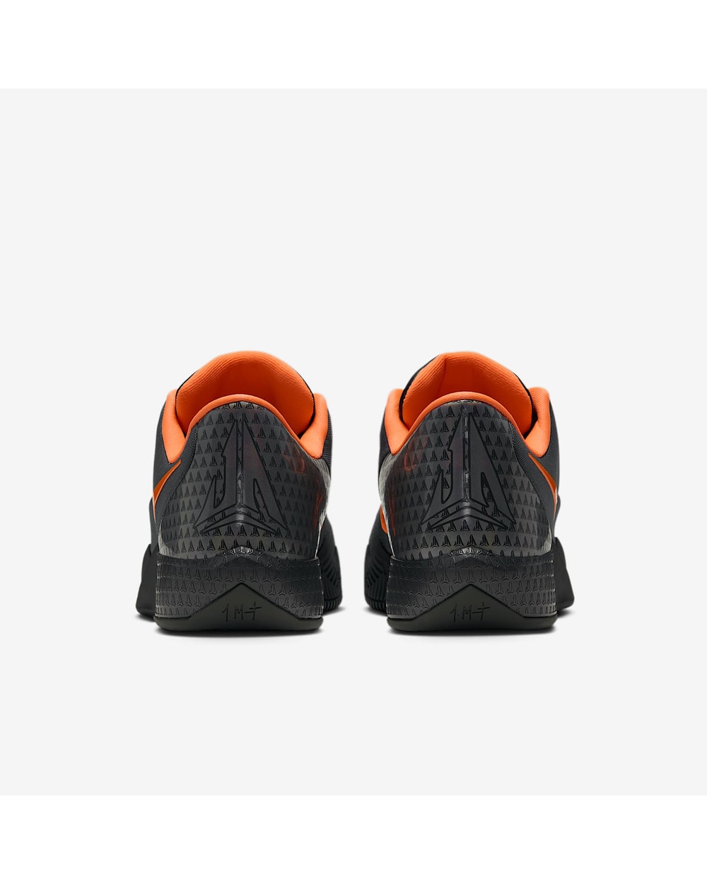Nike Men's Ja Twelve Time Basketball Shoes - Black/Orange, heel view
