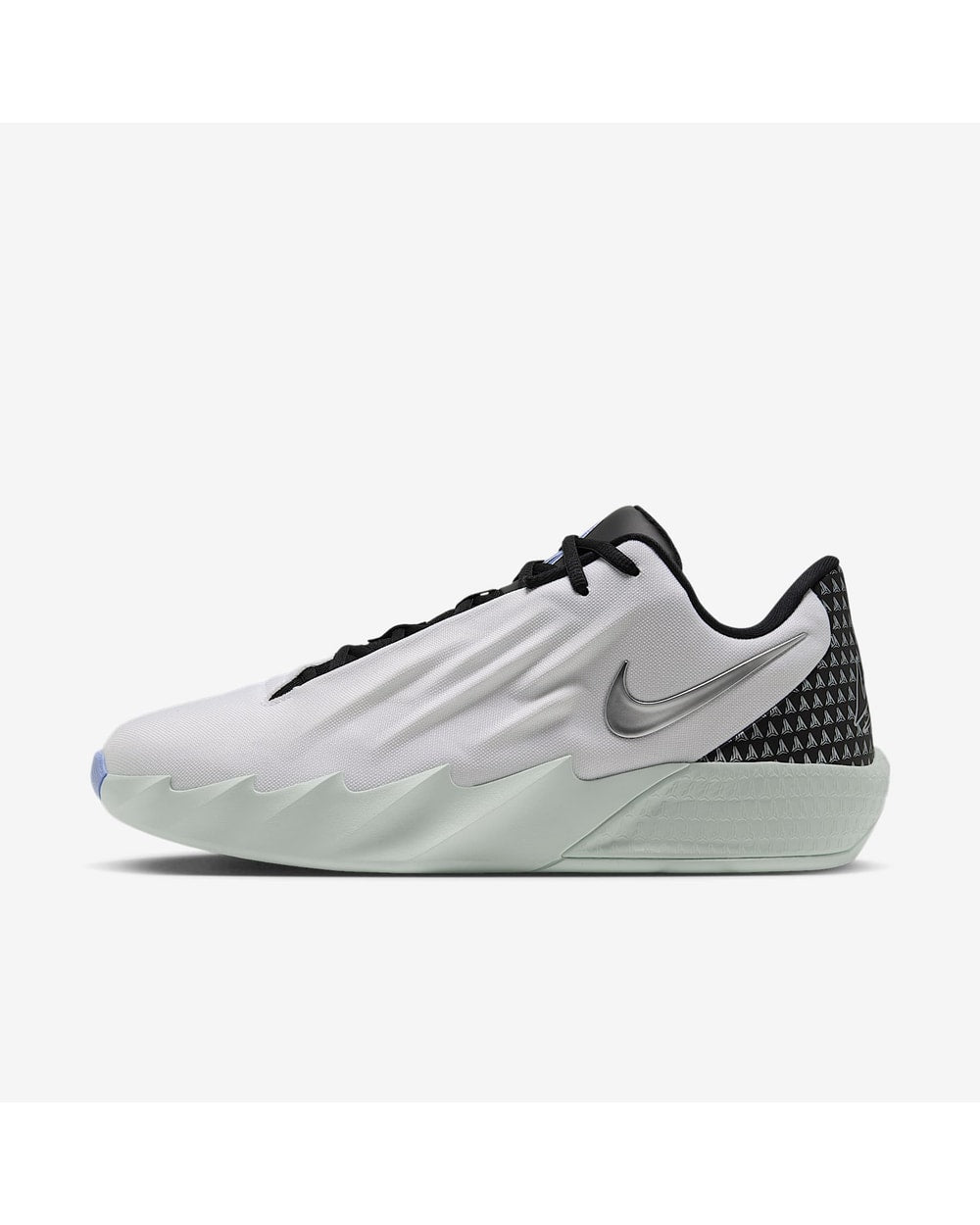 Nike Men's Ja Twelve Time Basketball Shoes - White/Mint, lateral side view