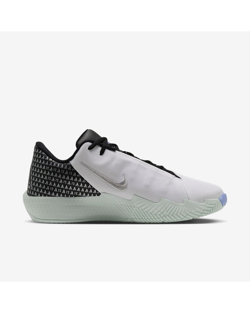Nike Men's Ja Twelve Time Basketball Shoes - White/Mint, medial side view