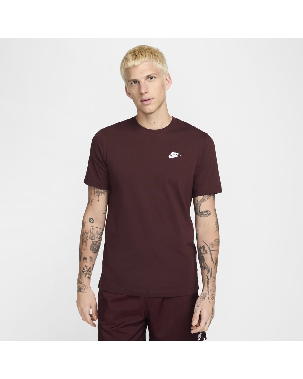 Nike Men's Sportswear Club T-Shirt (2026) - Burgundy Crush, back