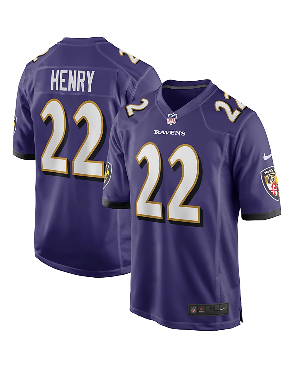 Nike NFL Ravens Derrick Henry #22 Home Game Men's Jersey