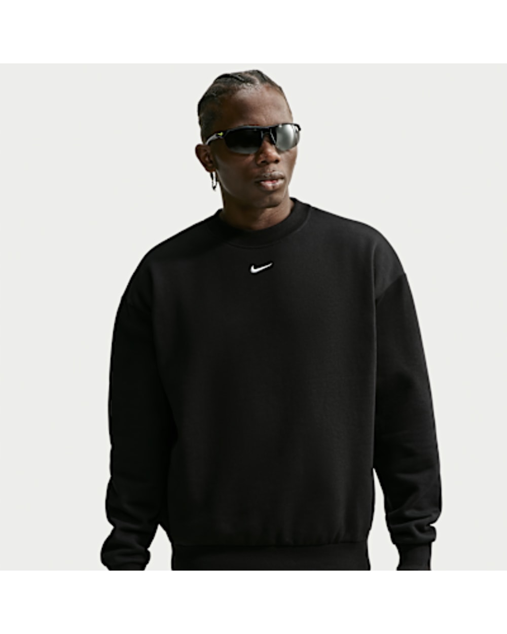 Nike Solo Fleece Crew-Neck Sweatshirt - Black, front