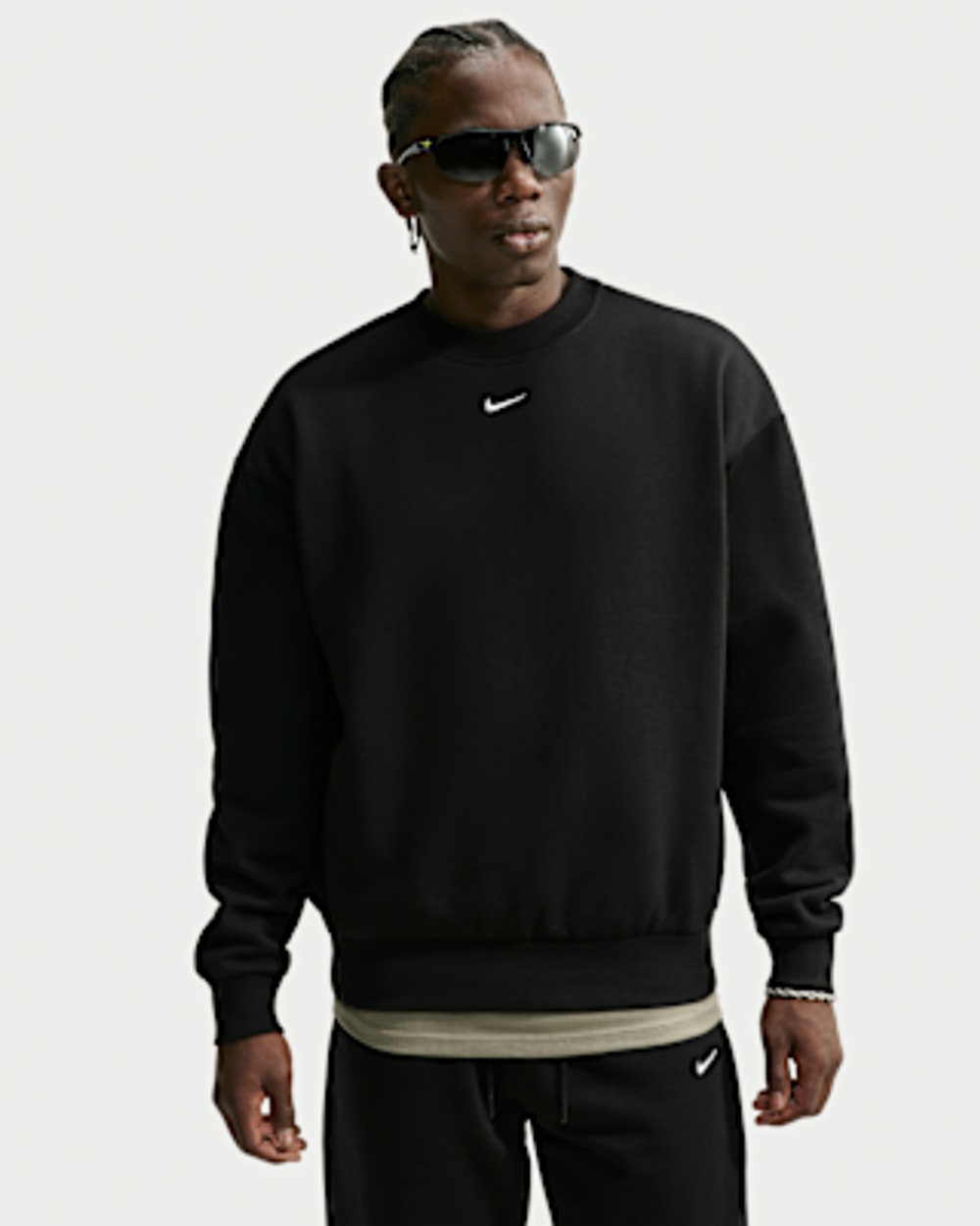 Nike Solo Fleece Crew-Neck Sweatshirt - Black, back