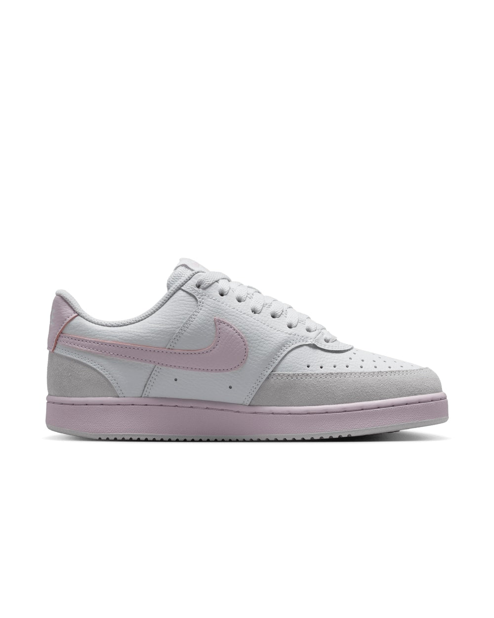 Nike Women's Court Vision Low Suede Off White/Bleached Lilac - medial