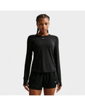 Nike Women's One Classic Dri-FIT Long-Sleeve Shirt (2026) - Black/White, front