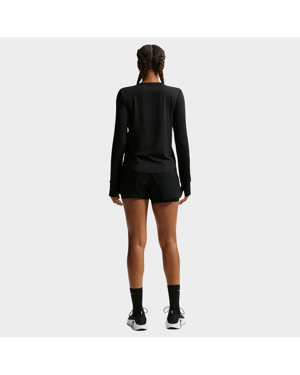Nike Women's One Classic Dri-FIT Long-Sleeve Shirt (2026) - Black/White, back