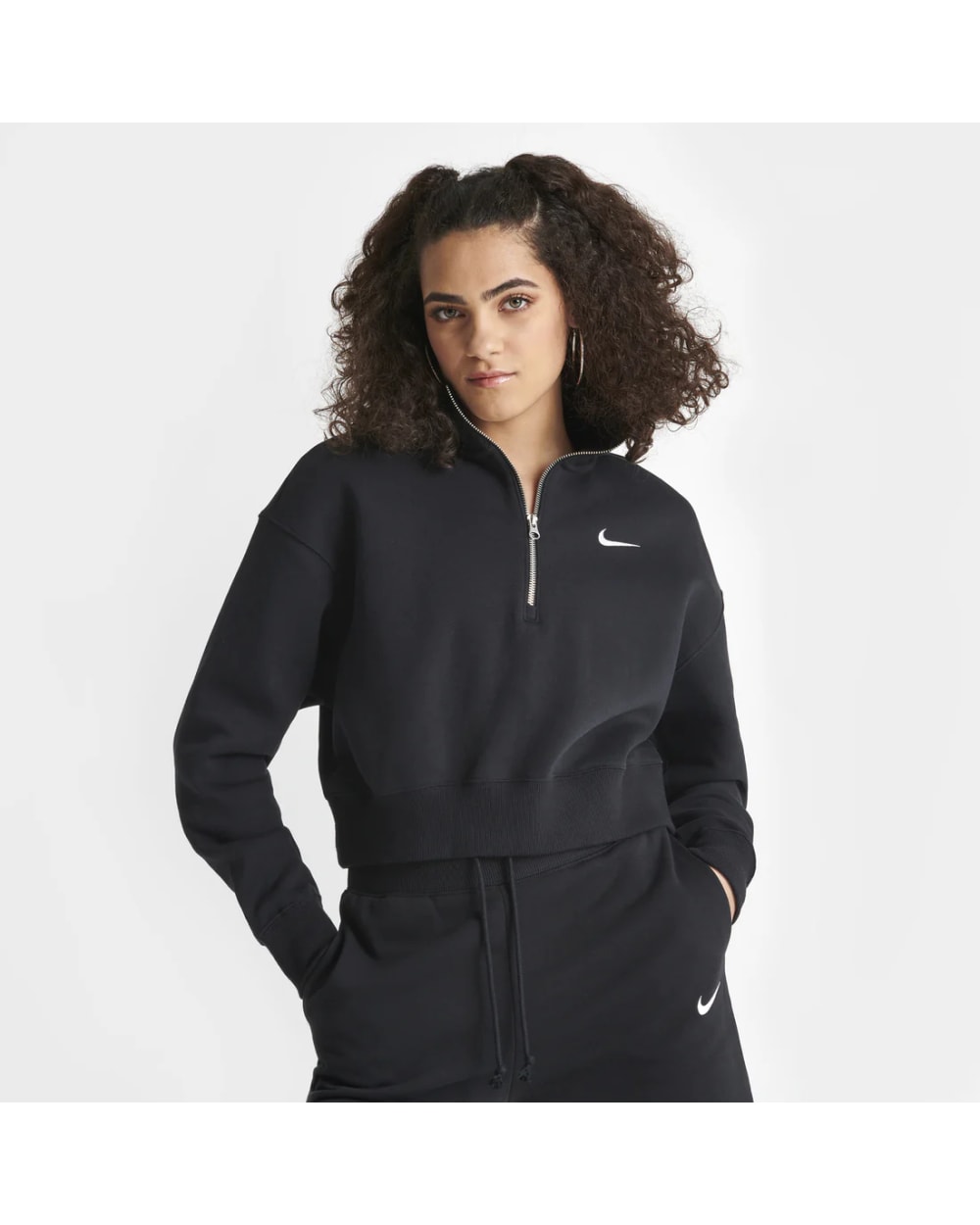 Nike Women's Sportswear Phoenix Fleece 1/4-Zip Cropped Sweatshirt