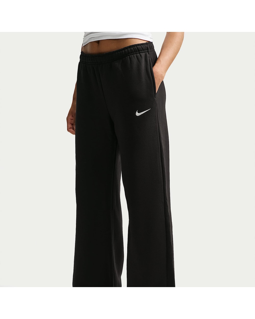 Nike Women's Studio Fleece Medium Weight Mid-Rise Wide-Leg Pants