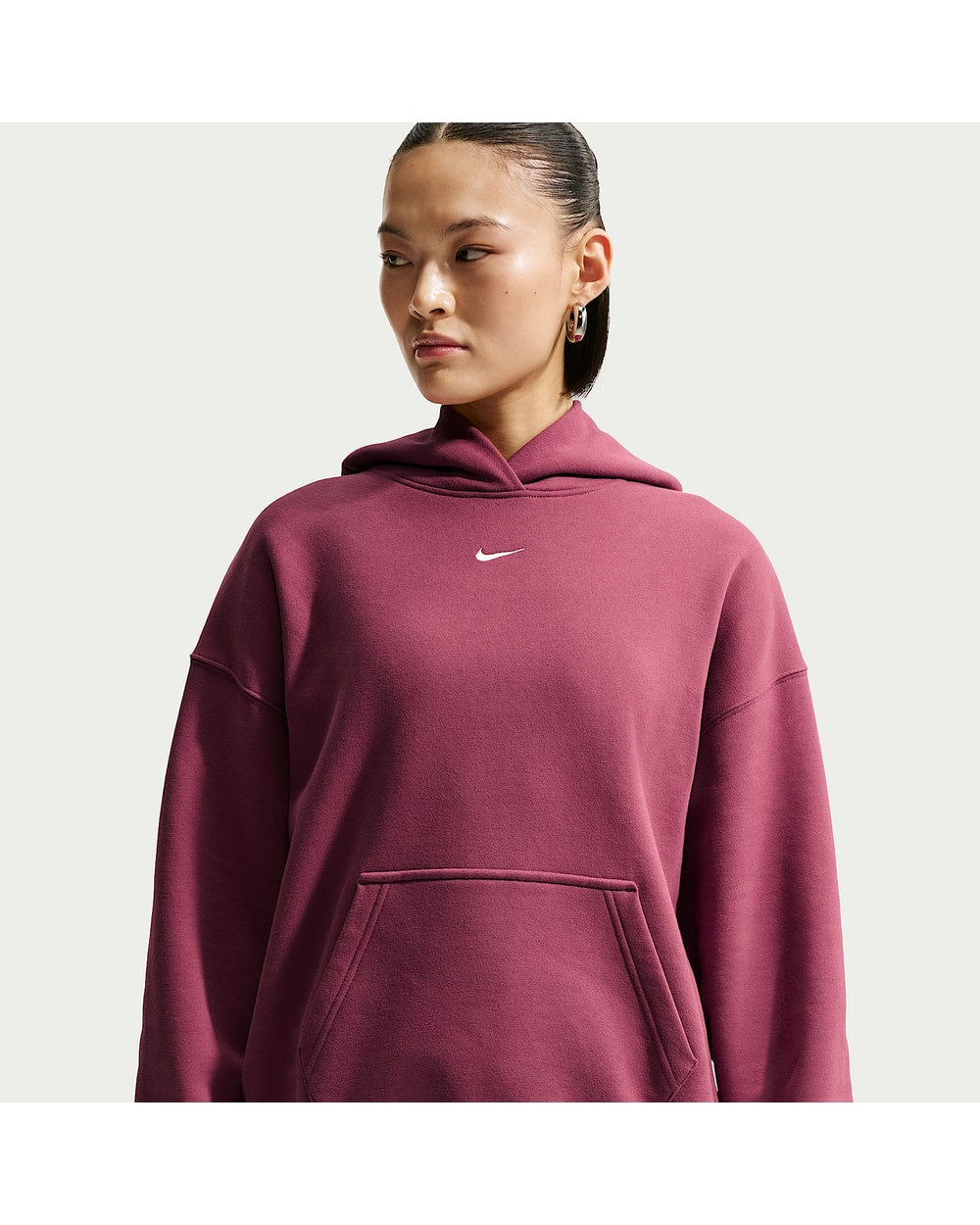 Nike Women's Studio Fleece Medium Weight Oversized Pullover Hoodie